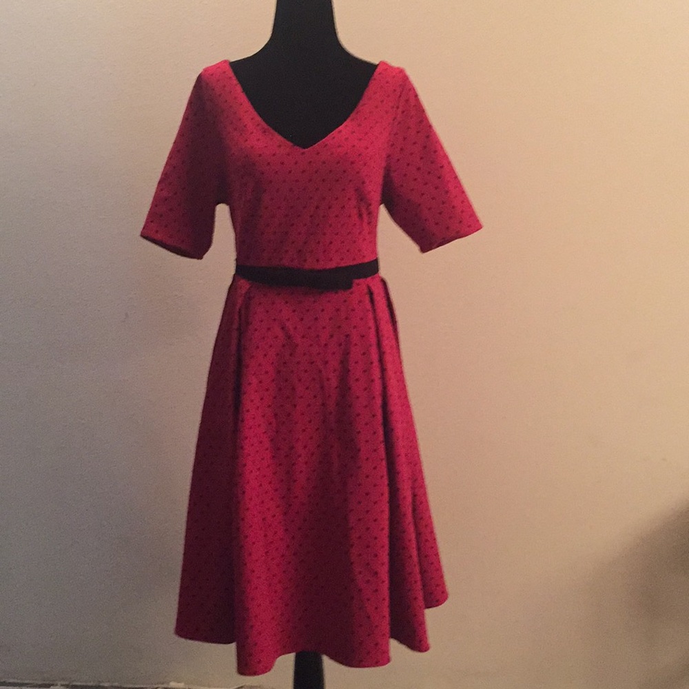 Adorable Retro Red and black dotted dress